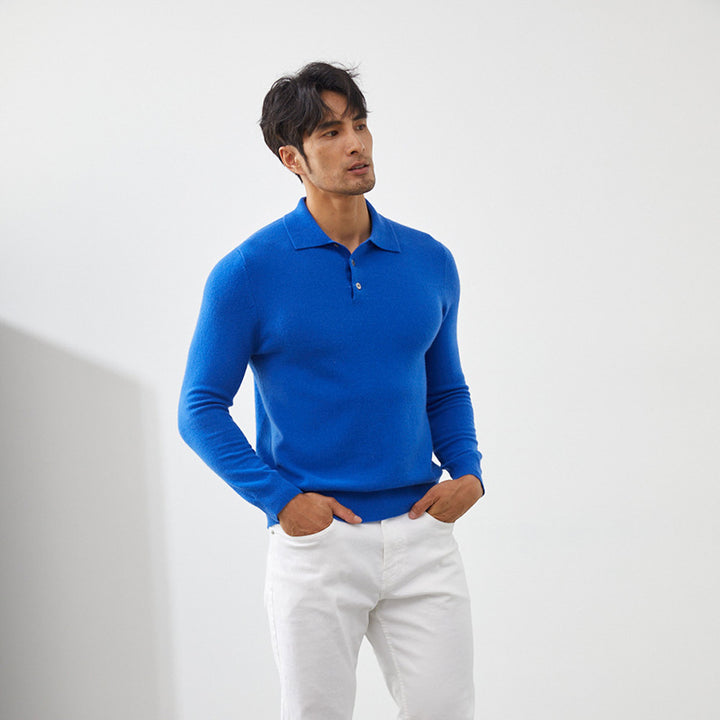 Men's Luxury 100% Cashmere Polo Sweater