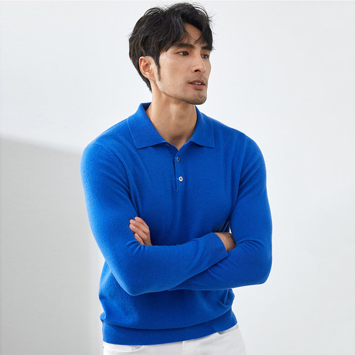 Men's Luxury 100% Cashmere Polo Sweater