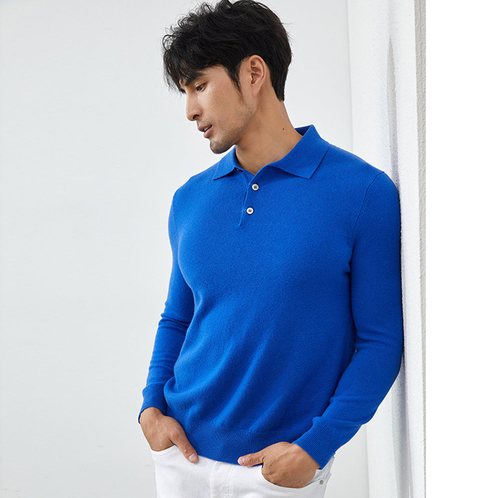 Men's Luxury 100% Cashmere Polo Sweater