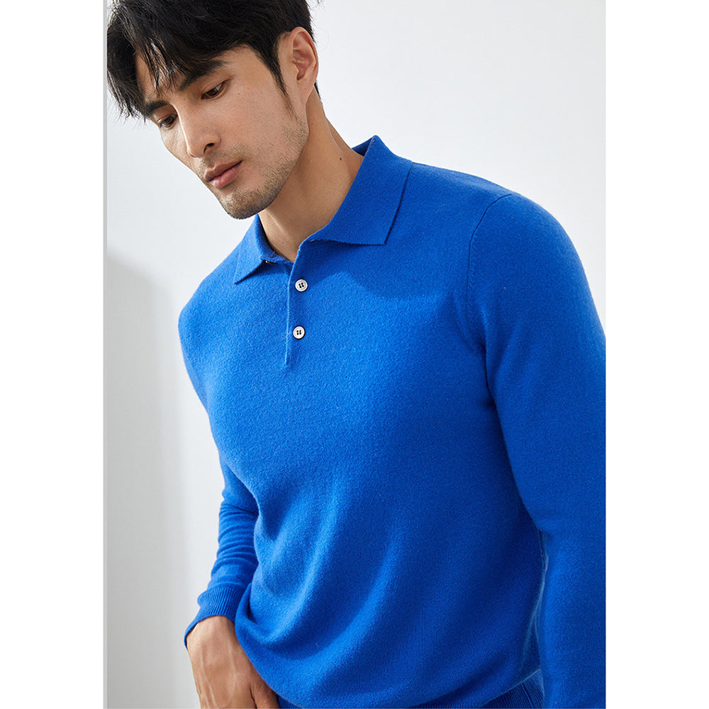 Men's Luxury 100% Cashmere Polo Sweater