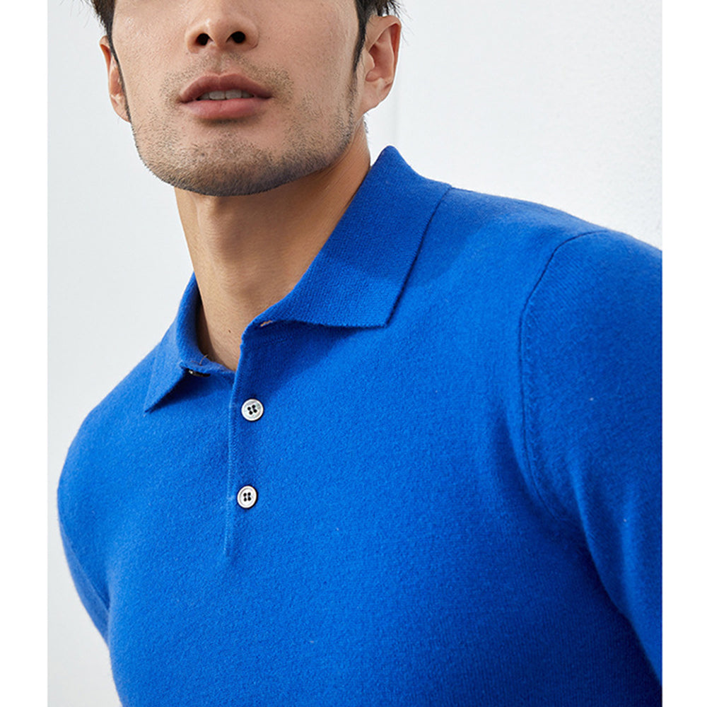 Men's Luxury 100% Cashmere Polo Sweater