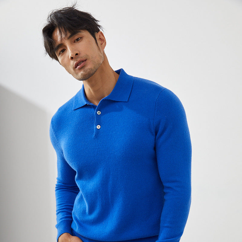 Men's Luxury 100% Cashmere Polo Sweater