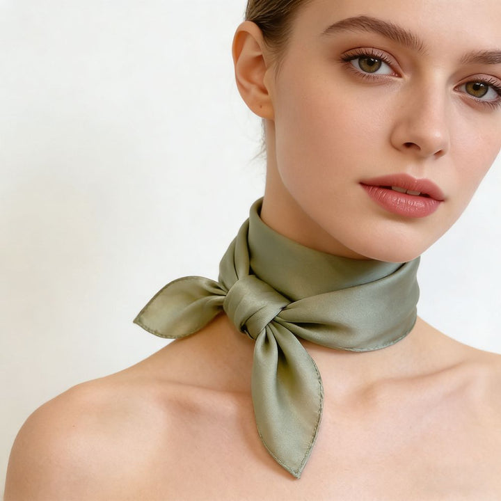 12"-35" Classic Solid Color 100% Mulberry Silk Square Scarves