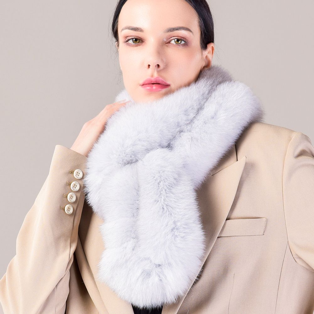 Genuine Fox Fur Scarf Luxe Fluffy Winter Neck Wrap