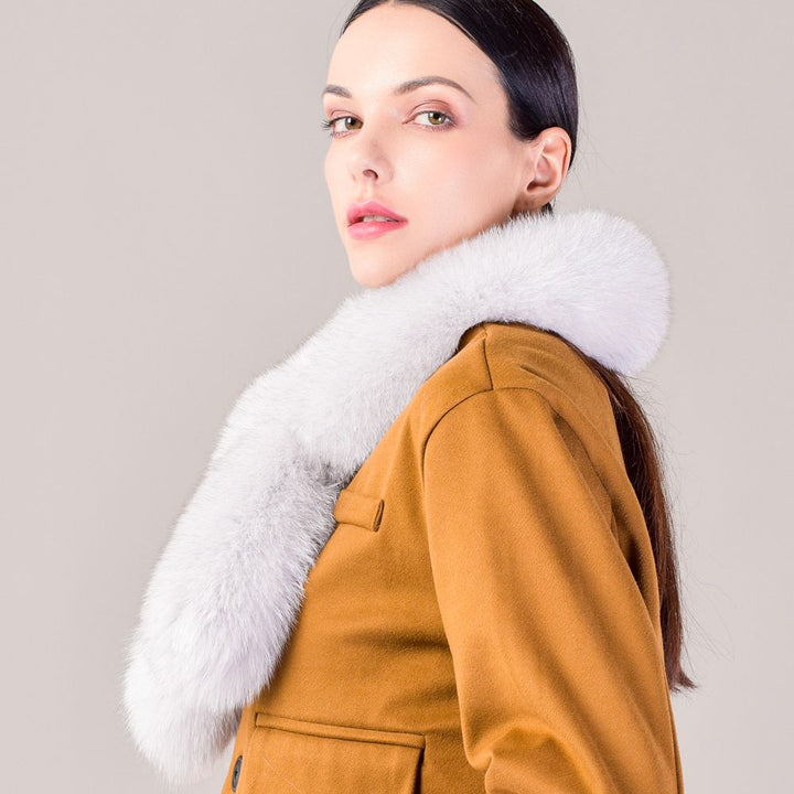 Women’s Real Fox Fur Scarf Winter Fluffy Soft Collar Wrap for Coats & Jackets