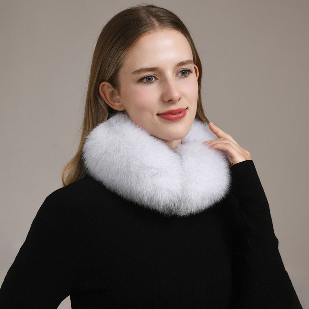 Women’s Real Fox Fur Collar Scarf Genuine Plush Winter Neck Warmer Wrap