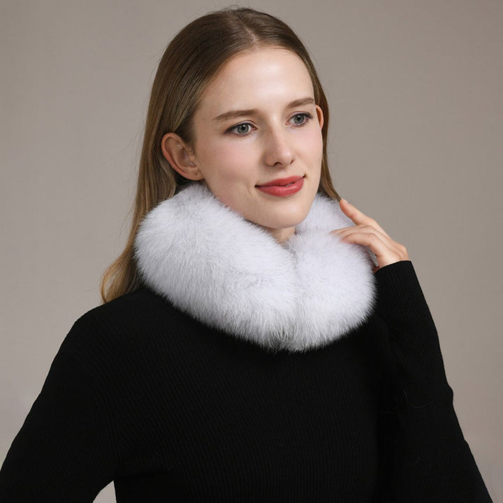 Women’s Real Fox Fur Collar Scarf Genuine Plush Winter Neck Warmer Wrap