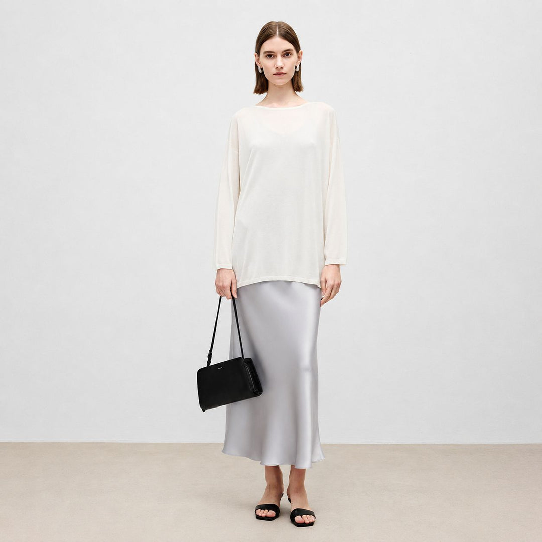 Mulberry Silk V-Neck Long Slip Dress
