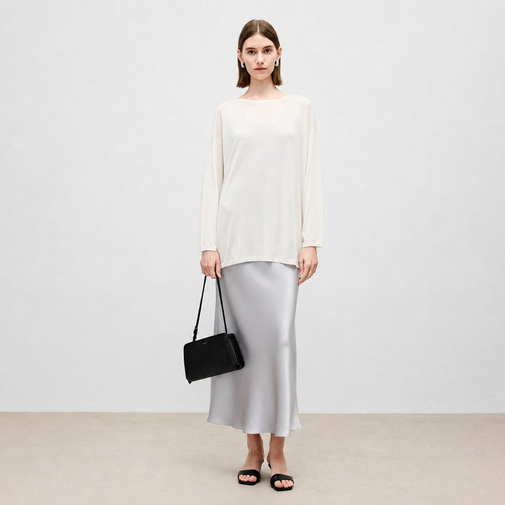 Mulberry Silk V-Neck Long Slip Dress