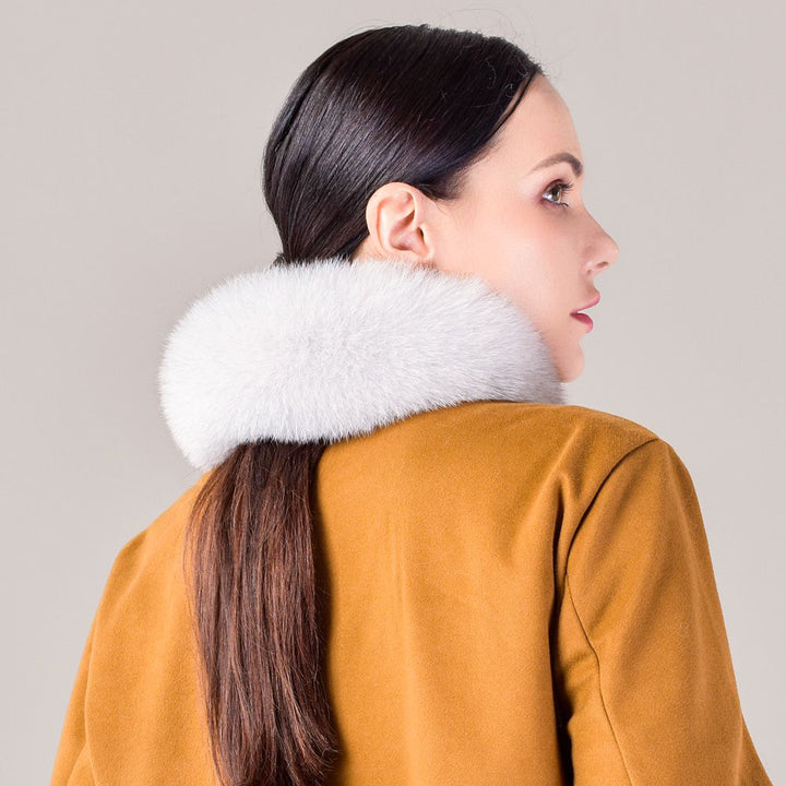 Women’s Real Fox Fur Scarf Winter Fluffy Soft Collar Wrap for Coats & Jackets
