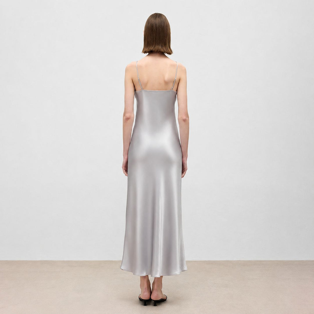 Mulberry Silk V-Neck Long Slip Dress