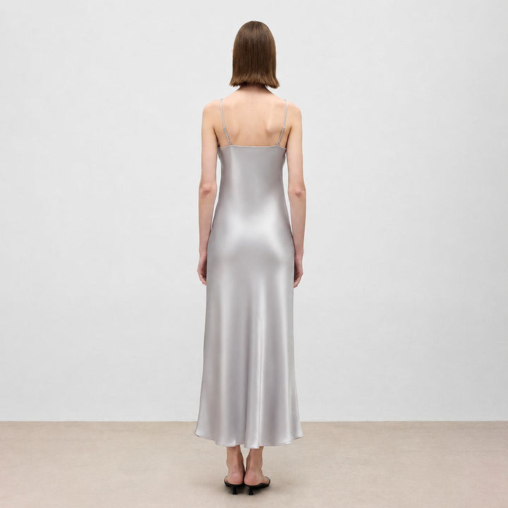Mulberry Silk V-Neck Long Slip Dress