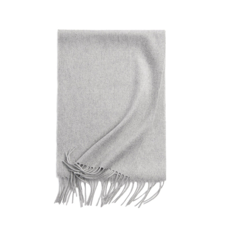 Basic Solid Color Long Cashmere Scarf with Tassels