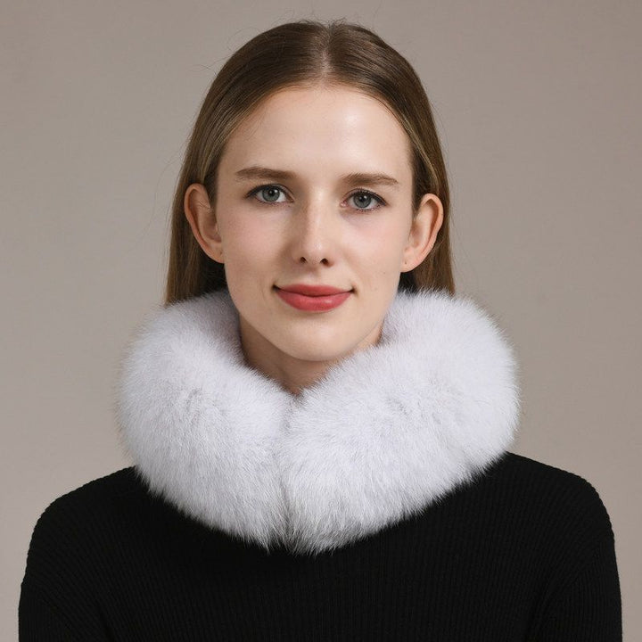 Women’s Real Fox Fur Collar Scarf Genuine Plush Winter Neck Warmer Wrap