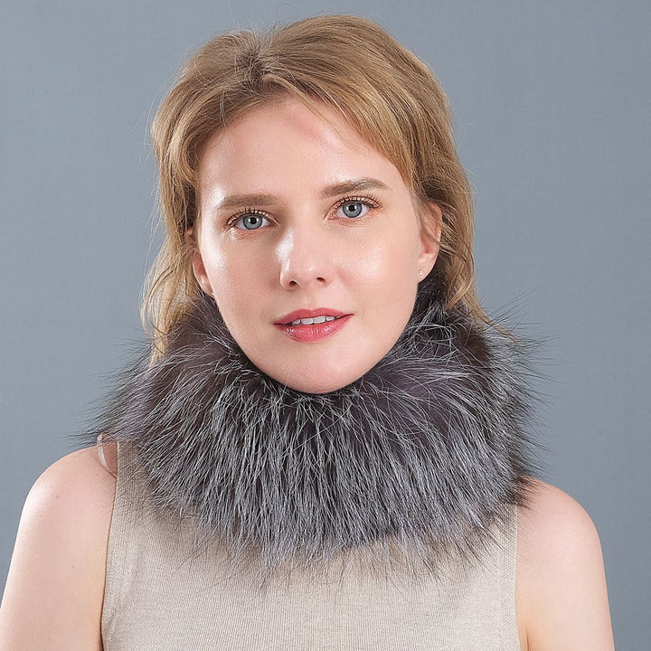 Genuine Fox Fur Scarf & Headband Luxurious 2-in-1 Winter Accessory