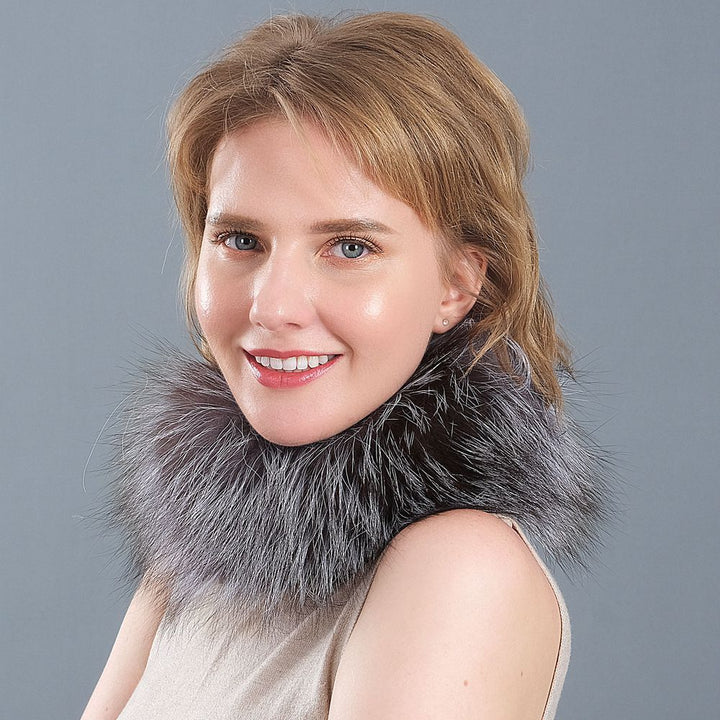 Genuine Fox Fur Scarf & Headband Luxurious 2-in-1 Winter Accessory