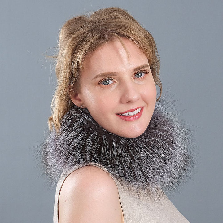 Genuine Fox Fur Scarf & Headband Luxurious 2-in-1 Winter Accessory