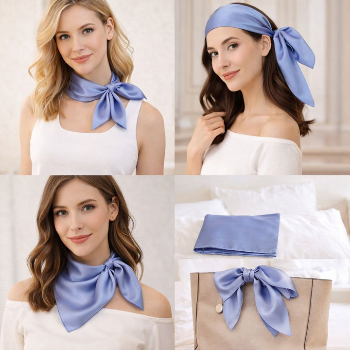 12"-35" Classic Solid Color 100% Mulberry Silk Square Scarves