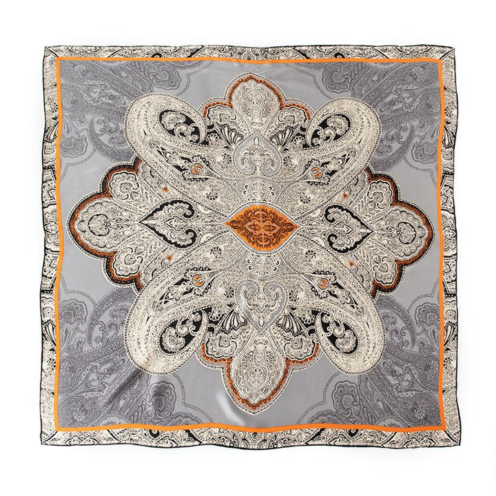 41" x 41" Classic Bloom Floral Paisley Butterfly Vintage Printed 100% Mulberry Silk Charmeuse Square Scarf