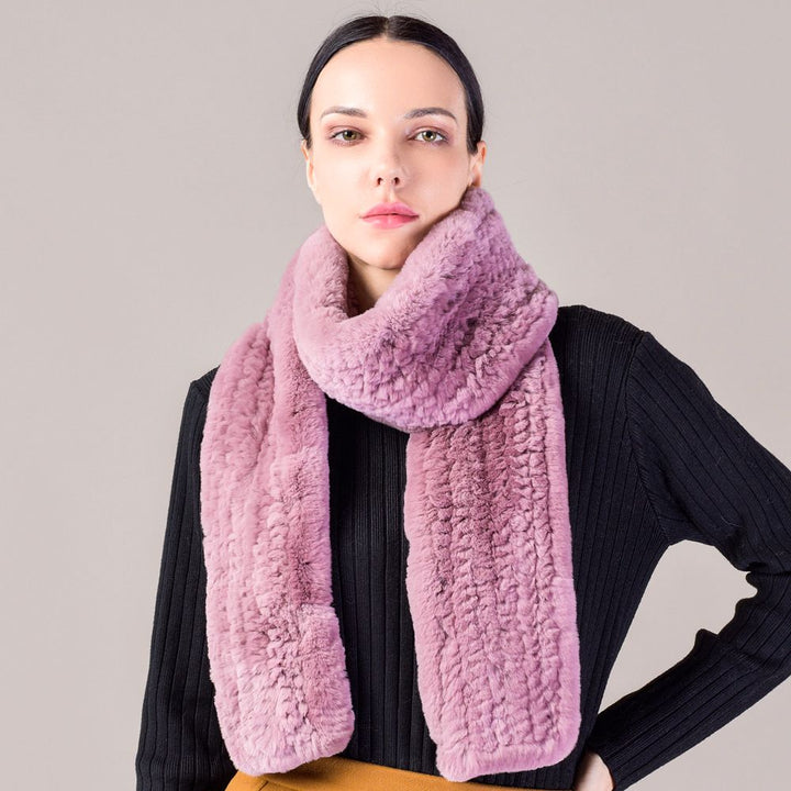 Real Rabbit Fur Scarf Women Winter Soft Warm Fashion Long Scarves