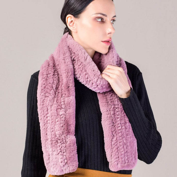 Real Rabbit Fur Scarf Women Winter Soft Warm Fashion Long Scarves