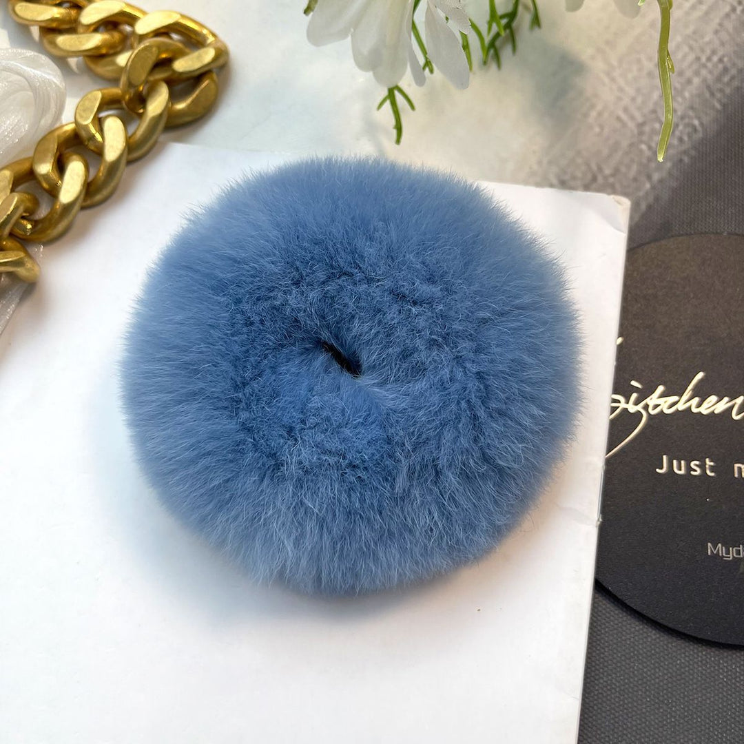 Soft Fluffy Rabbit Fur Scrunchies