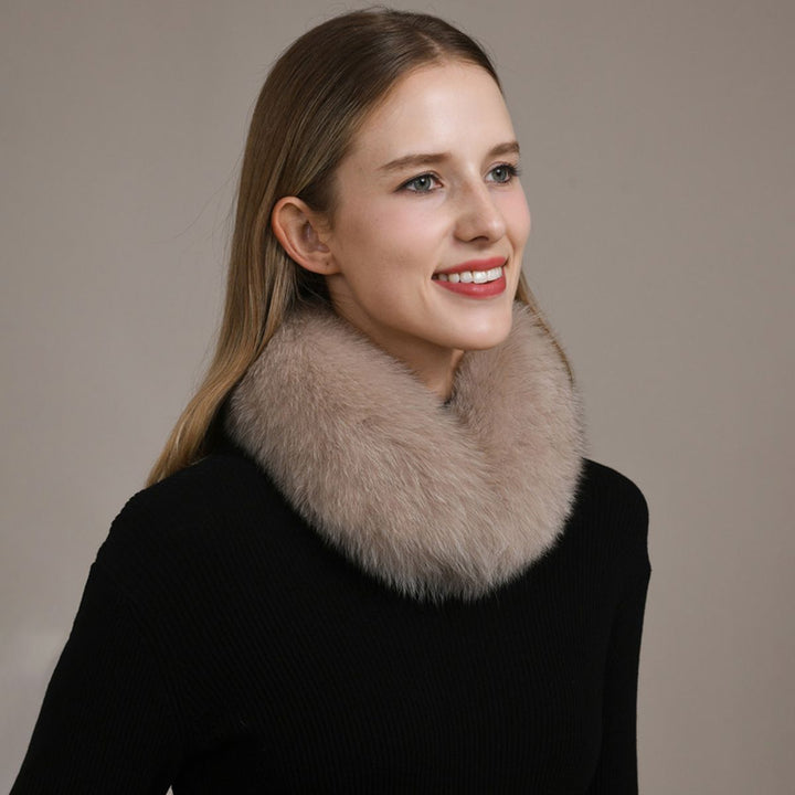 Women’s Real Fox Fur Collar Scarf Genuine Plush Winter Neck Warmer Wrap
