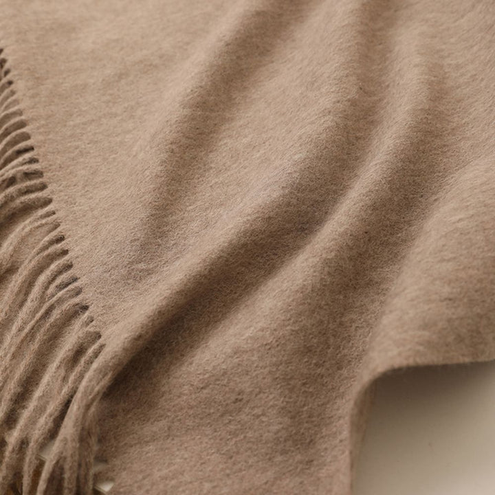 Oversized Soft Fringed 100% Cashmere Shawl Blanket Wrap for Travel