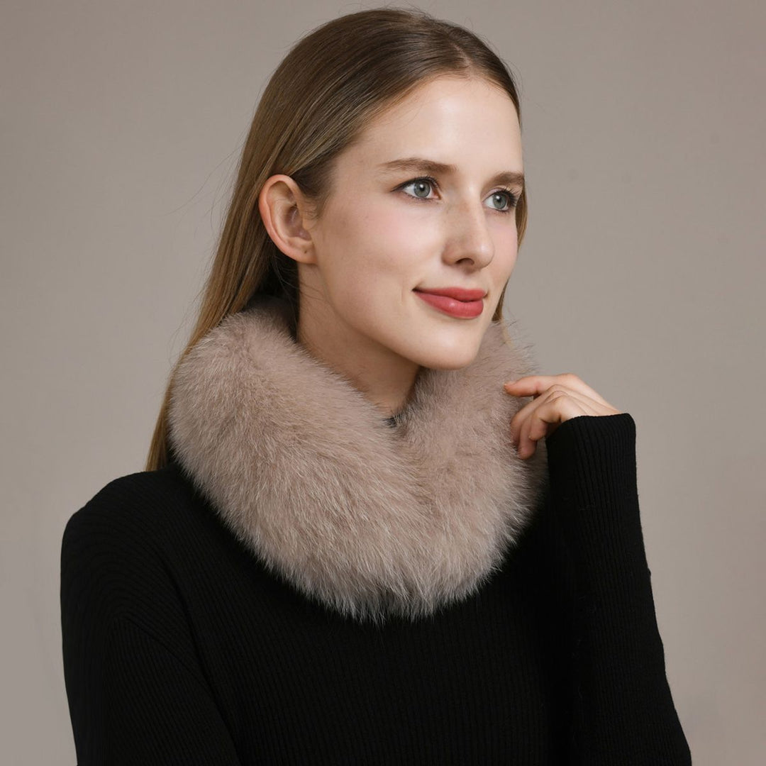 Women’s Real Fox Fur Collar Scarf Genuine Plush Winter Neck Warmer Wrap