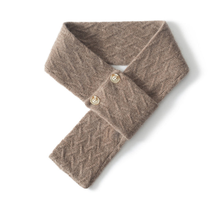 Cozy Pure Cashmere Chunky Knit Buttoned Scarf