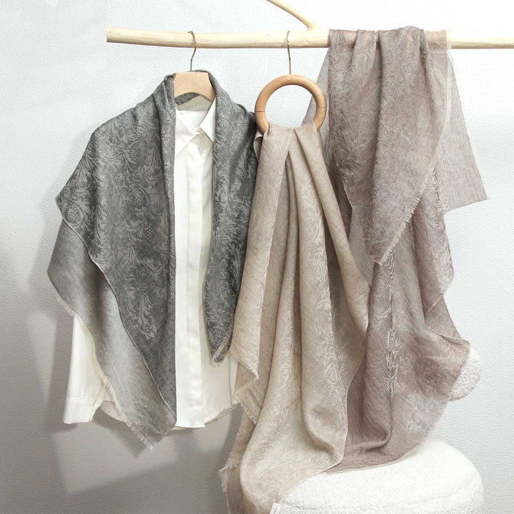 Women Summer Elgant Jacquard Lightweight Cashmere Square Shawl