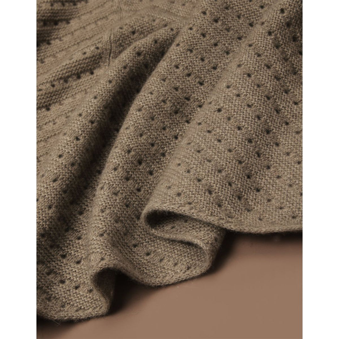 100% Pure Cashmere Pom-Pom Long Triangle Scarf Wrap