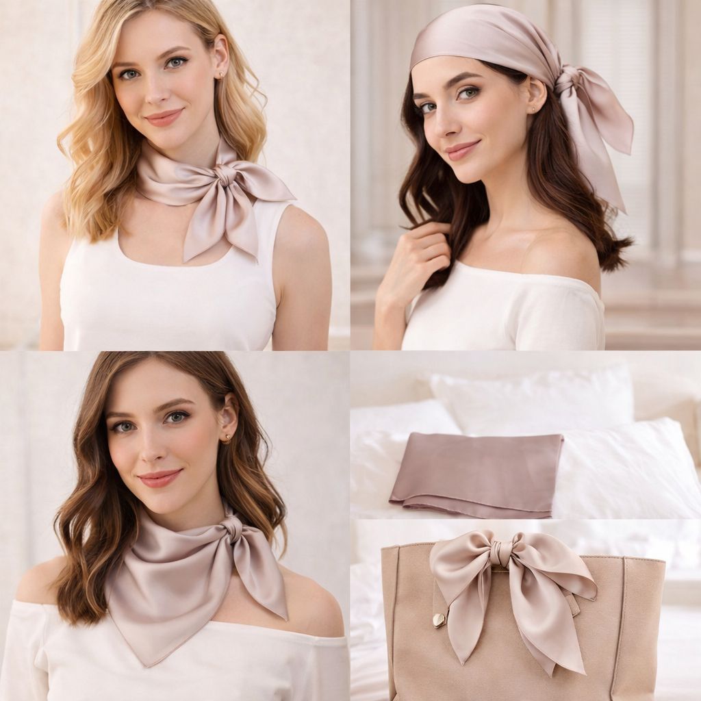 12"-35" Classic Solid Color 100% Mulberry Silk Square Scarves