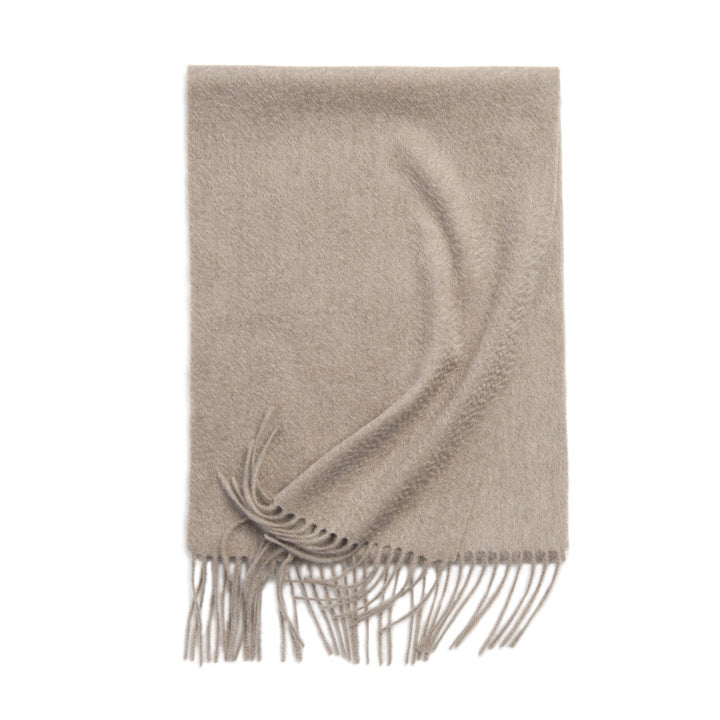 Basic Solid Color Long Cashmere Scarf with Tassels