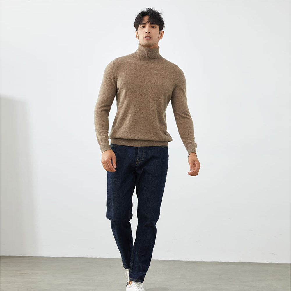 Men's Classic 100% Cashmere Turtleneck Sweater