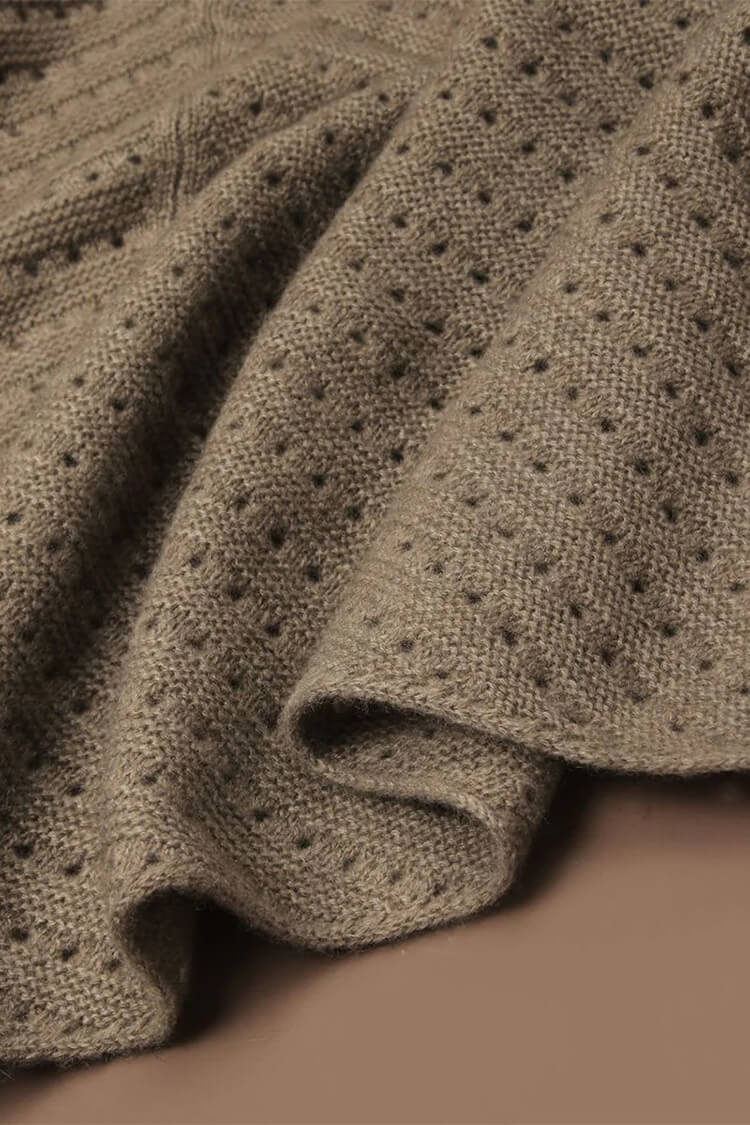 100% Pure Cashmere Pom-Pom Long Triangle Scarf Wrap