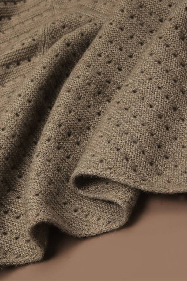 100% Pure Cashmere Pom-Pom Long Triangle Scarf Wrap