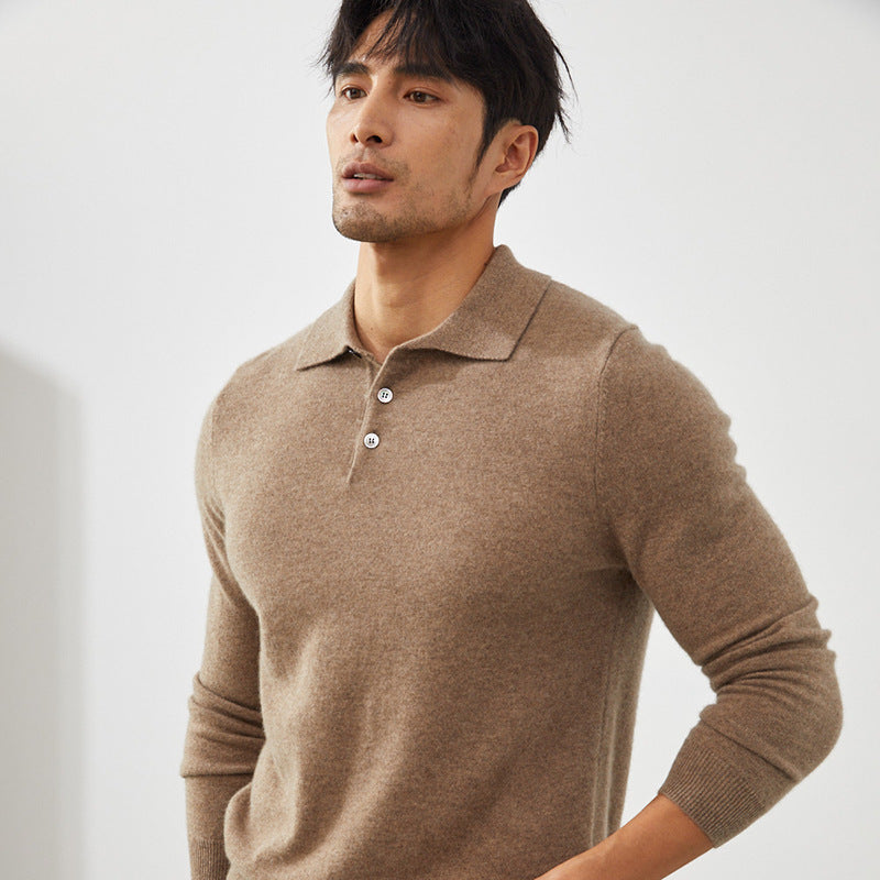 Men's Luxury 100% Cashmere Polo Sweater