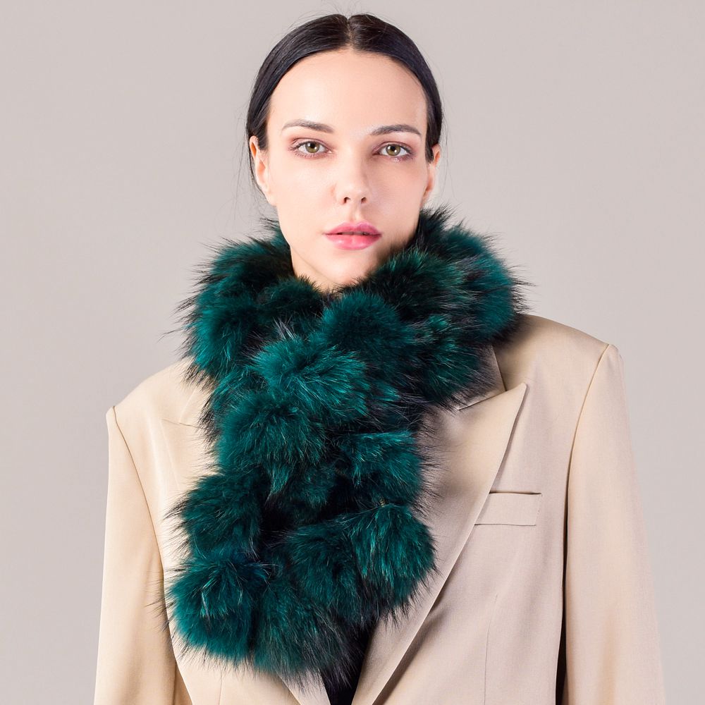 Fluffy Genuine Fox Fur Scarf Women Fashion Winter Warm Neck Wrap