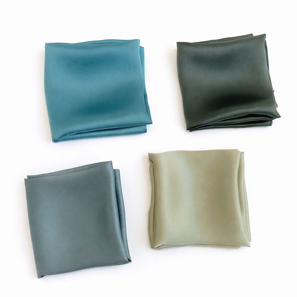 12"-35" Classic Solid Color 100% Mulberry Silk Square Scarves