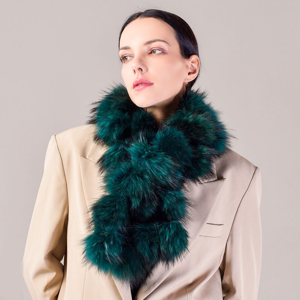 Fluffy Genuine Fox Fur Scarf Women Fashion Winter Warm Neck Wrap