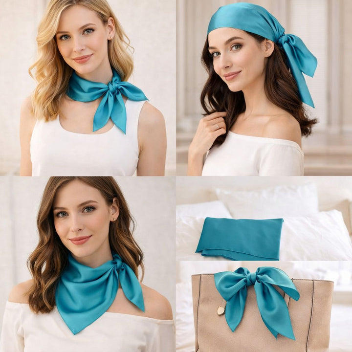 12"-35" Classic Solid Color 100% Mulberry Silk Square Scarves