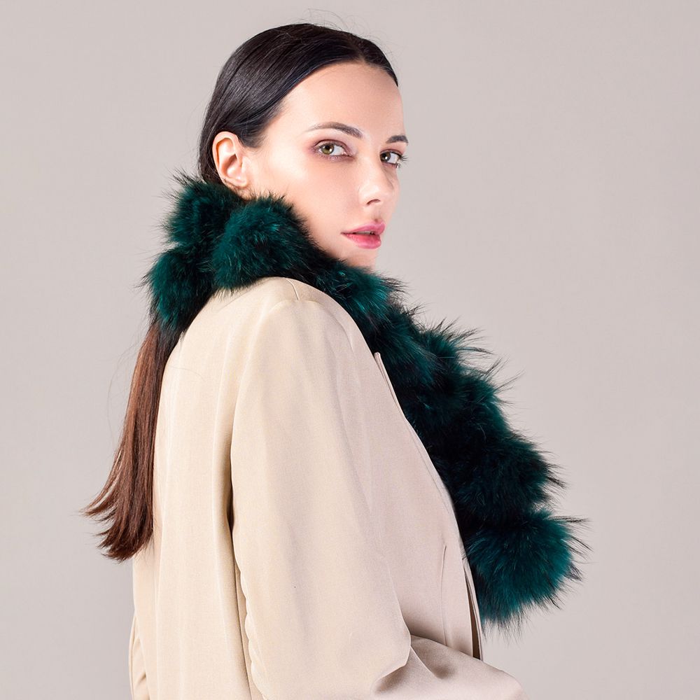 Fluffy Genuine Fox Fur Scarf Women Fashion Winter Warm Neck Wrap