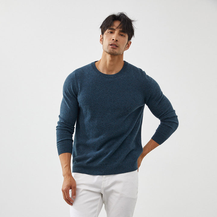 Men's Classic Crew Neck 100% Cashmere Pullover Sweater