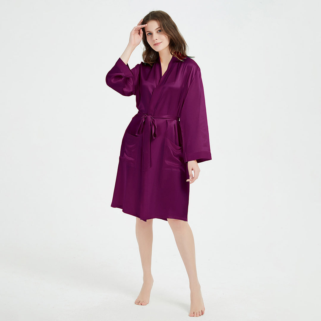 Double-Sided Silky Luxury Mulberry Silk Robe for Women LSP020