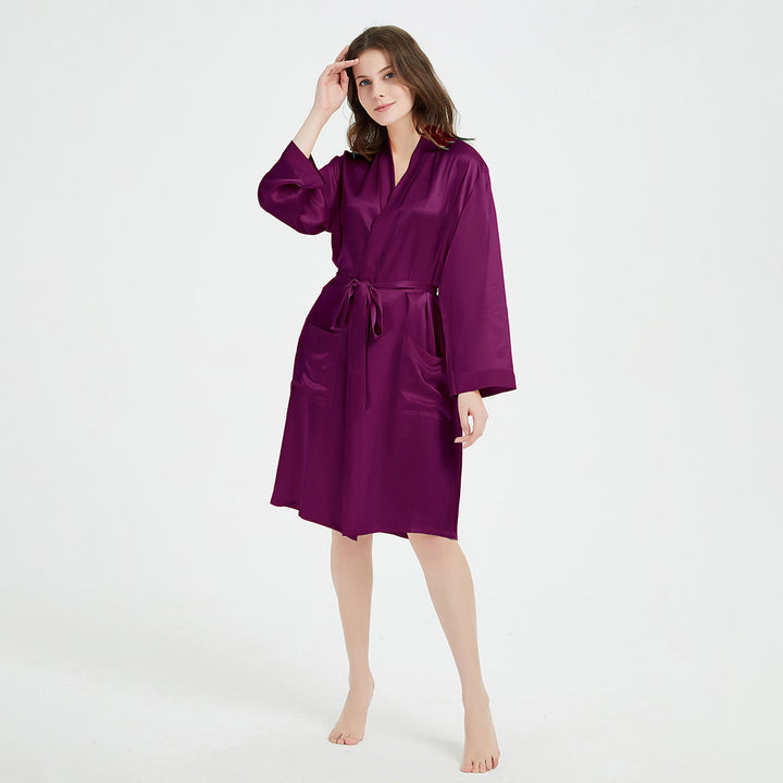 Double-Sided Silky Luxury Mulberry Silk Robe for Women LSP020