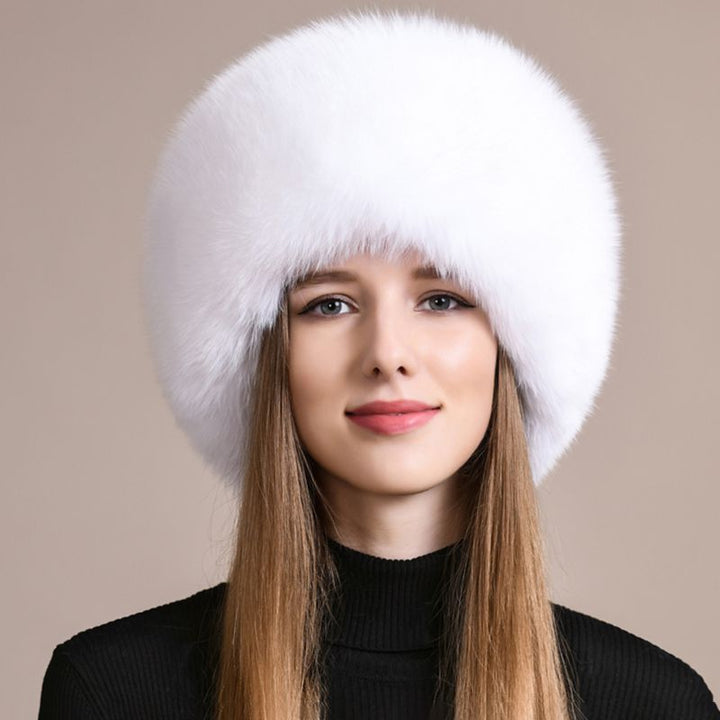 Genuine Fox Fur Hat for Women Luxury Long Tail Full-Pelt Winter Outdoor Hat