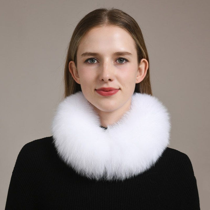 Women’s Real Fox Fur Collar Scarf Genuine Plush Winter Neck Warmer Wrap