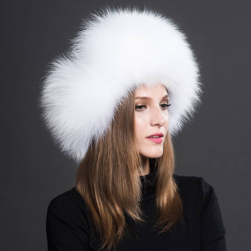 Real Fox Fur Trapper Hats for Women Winter Outdoor Cold Weather Fluffy Fuzzy Furry Genuine Fur Hats