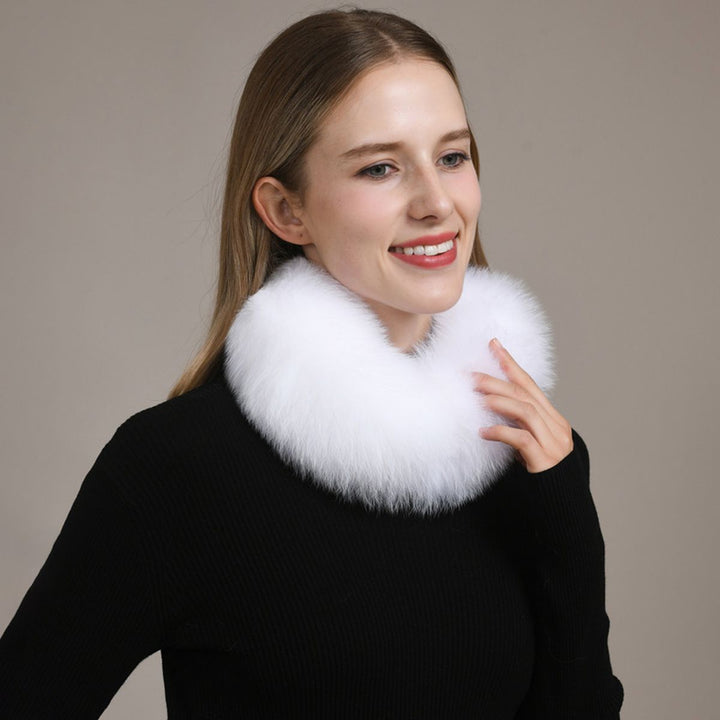 Women’s Real Fox Fur Collar Scarf Genuine Plush Winter Neck Warmer Wrap